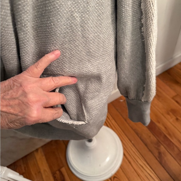 Free people Cozy Gray Hooded Cardigan sweater shirt super oversized - Picture 10 of 13